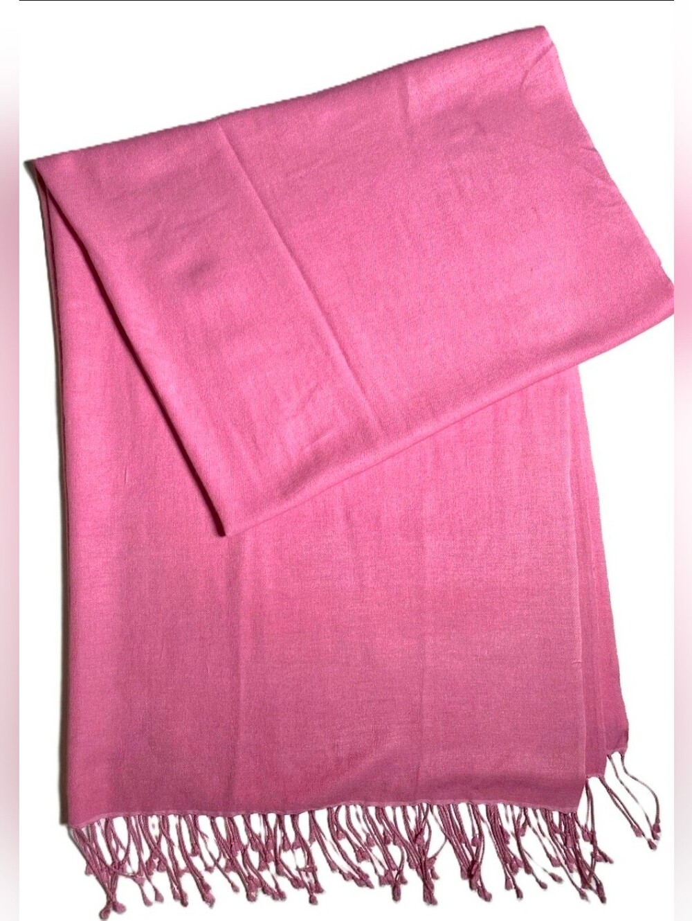 NWT Pink Coral Women's Fringe Shawl Pashmina Scarf